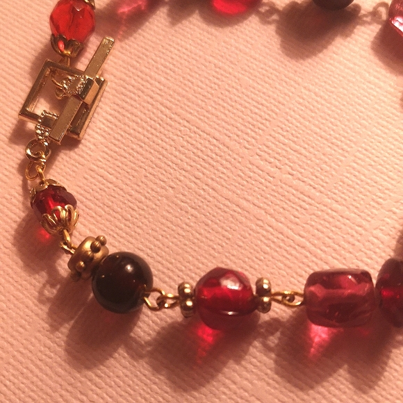 Glass bead bracelet and earring set - Picture 3 of 6